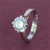Cz Adjustable Ring With Mehndi 2 Tone Rhodium Plating