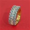 Cz Adjustable Ring With Mehndi 2 Tone Rhodium Plating