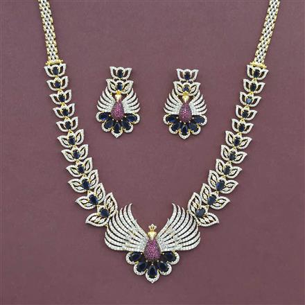 Cz Classic Necklace Set With 2 Tone Plating