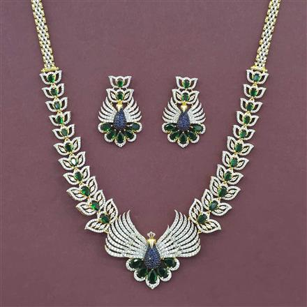 Cz Classic Necklace Set With 2 Tone Plating
