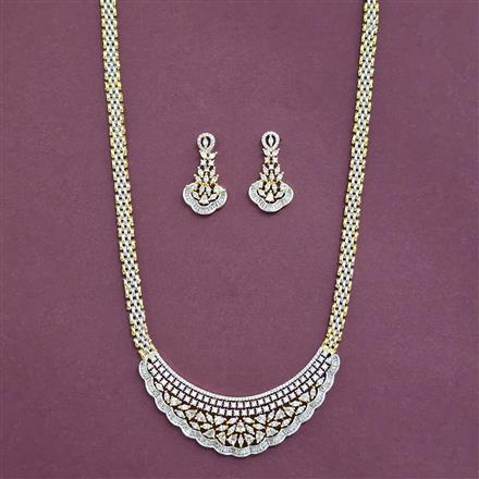Cz Classic Pendant Set With 2 Tone Plating