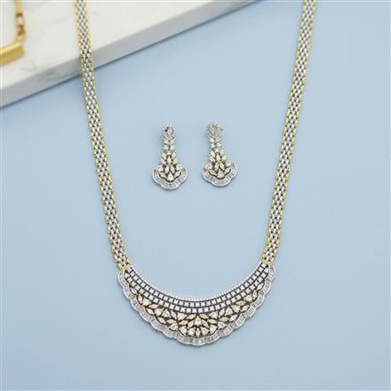 Cz Classic Pendant Set With 2 Tone Plating