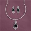 Cz Classic Pendant Set With Rhodium Plating