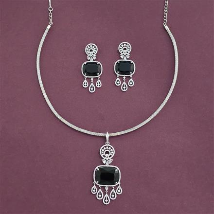 Cz Classic Pendant Set With Rhodium Plating