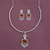 Cz Classic Pendant Set With Rhodium Plating