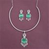 Cz Classic Pendant Set With Rhodium Plating