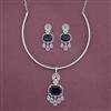 Cz Classic Pendant Set With Rhodium Plating