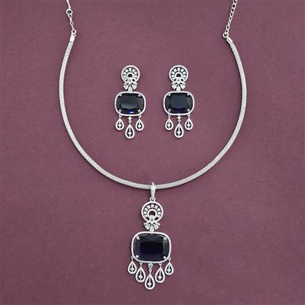 Cz Classic Pendant Set With Rhodium Plating