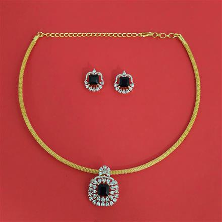 Cz Classic Pendant Set With 2 Tone Plating