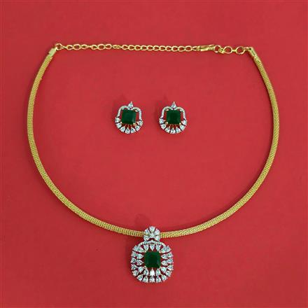 Cz Classic Pendant Set With 2 Tone Plating