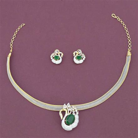 Cz Classic Pendant Set With 2 Tone Plating