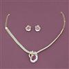 Cz Classic Pendant Set With 2 Tone Plating