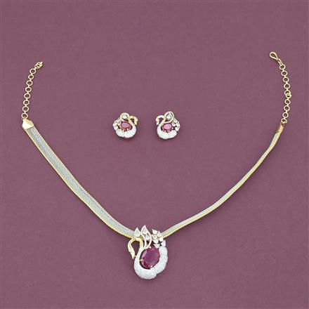 Cz Classic Pendant Set With 2 Tone Plating