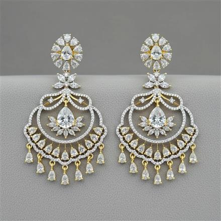 Cz Classic Earring With 2 Tone Plating