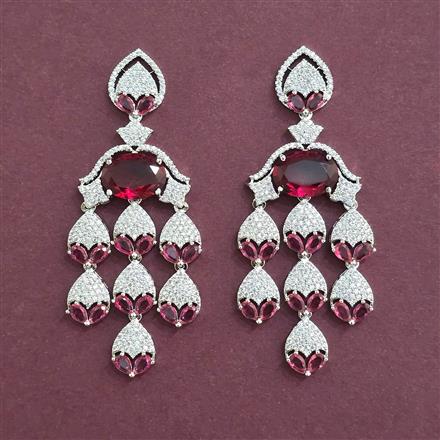 Cz Classic Earring Set With Rhodium Plating