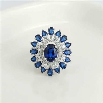 Cz Adjustable Ring With Rhodium Plating