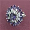 Cz Adjustable Ring With Rhodium Plating