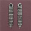 Cz Long Earring With Rhodium Plating