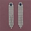 Cz Long Earring With Rhodium Plating