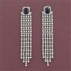 Cz Long Earring With Rhodium Plating