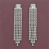 Cz Long Earring With Rhodium Plating