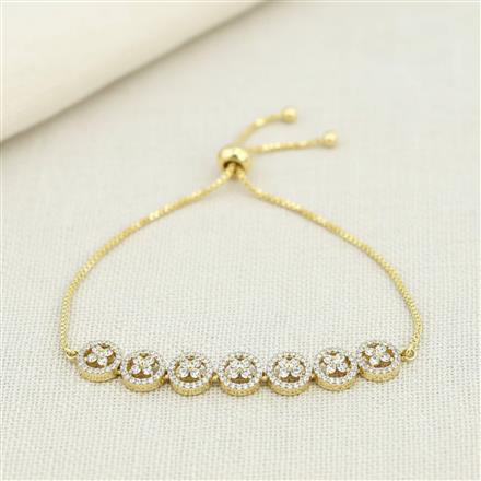 Cz Adjustable Bracelet With 2 Tone Rhodium Plating
