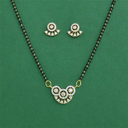 Cz Classic Mangalsutra With 2 Tone Rhodium Plating