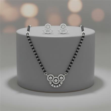 Cz Classic Mangalsutra With 2 Tone Rhodium Plating