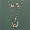 Cz Classic Pendant Set With 2 Tone Plating