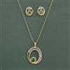 Cz Classic Pendant Set With 2 Tone Plating