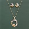 Cz Classic Pendant Set With 2 Tone Plating