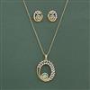 Cz Classic Pendant Set With 2 Tone Plating