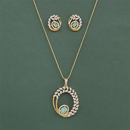 Cz Classic Pendant Set With 2 Tone Plating