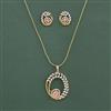 Cz Classic Pendant Set With 2 Tone Plating