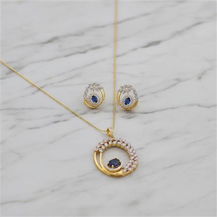 Cz Classic Pendant Set With 2 Tone Plating