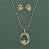 Cz Classic Pendant Set With 2 Tone Plating
