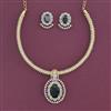 American Diamond Pearl Pendant Set With Gold Plating