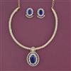 American Diamond Pearl Pendant Set With Gold Plating
