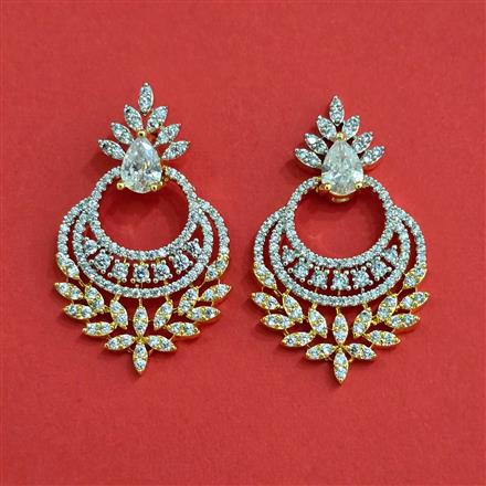 Cz Classic Earring With 2 Tone Plating