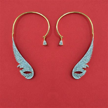 Cz Earcuff With Black 2 Tone Rhodium Plating