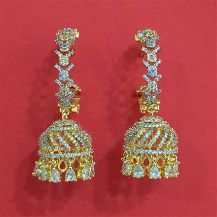 Cz Bali With Mehndi 2 Tone Rhodium Plating