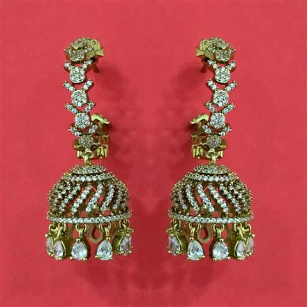 Cz Bali With Mehndi 2 Tone Rhodium Plating