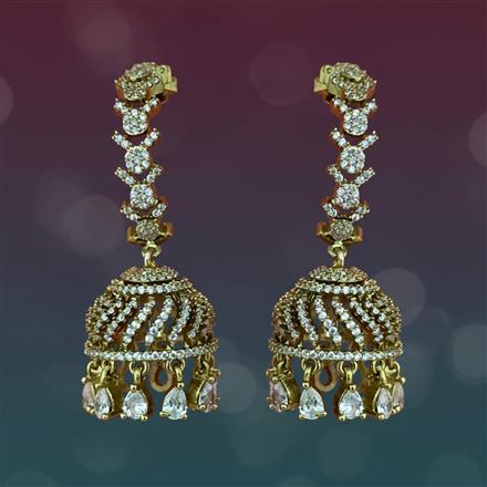 Cz Bali With Mehndi 2 Tone Rhodium Plating