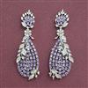 Cz Classic Earring With Rhodium Plating