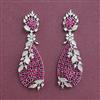 Cz Classic Earring With Rhodium Plating