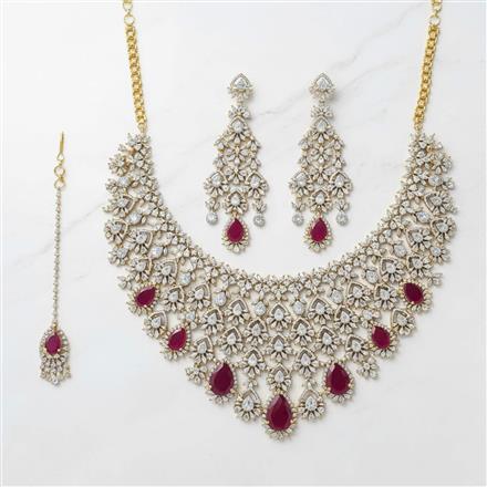 Cz Classic Necklace Set With 2 Tone Plating