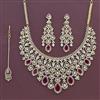 Cz Classic Necklace Set With 2 Tone Plating