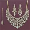 Cz Classic Necklace Set With 2 Tone Plating
