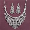 Cz Classic Necklace Set With Mehndi 2 Tone Rhodium Plating
