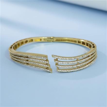 Cz Openable Kada With Mehndi 2 Tone Rhodium Plating